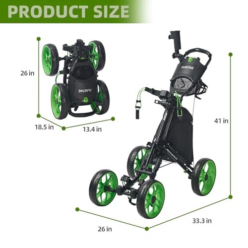 FLAGTAG Golf Push Cart 4-Wheels